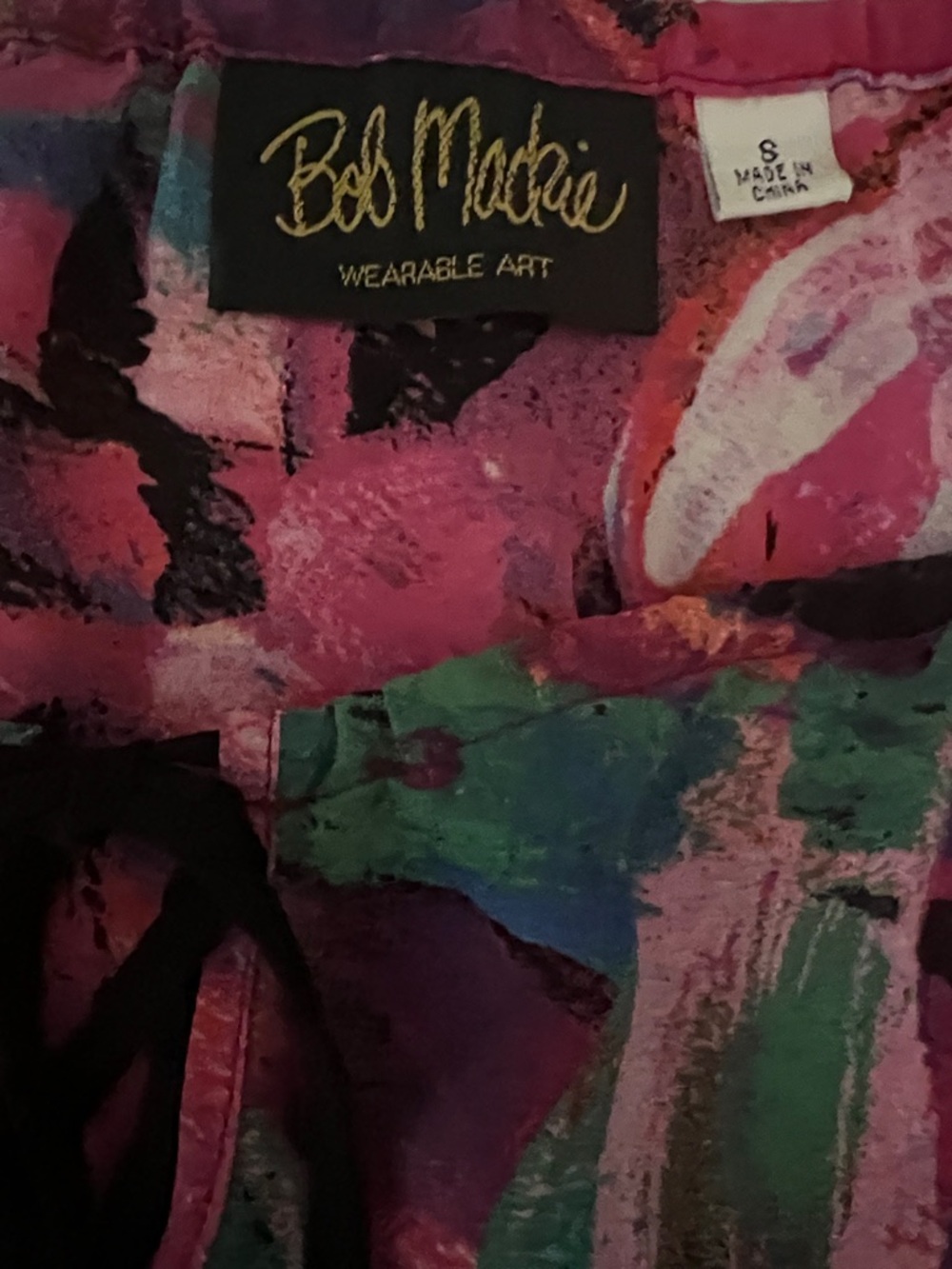Bob Mackie Pink Multi-Color Abstract Blouse - Picture 3 of 7